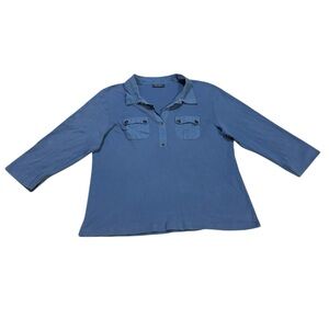 Saint James Oleron‎ Polo Shirt Blue Size Large